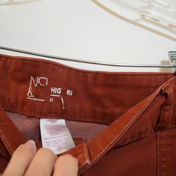 No Boundaries High Rise Cotton Brick Red Pockets Pants 21 - Picture 4 of 5